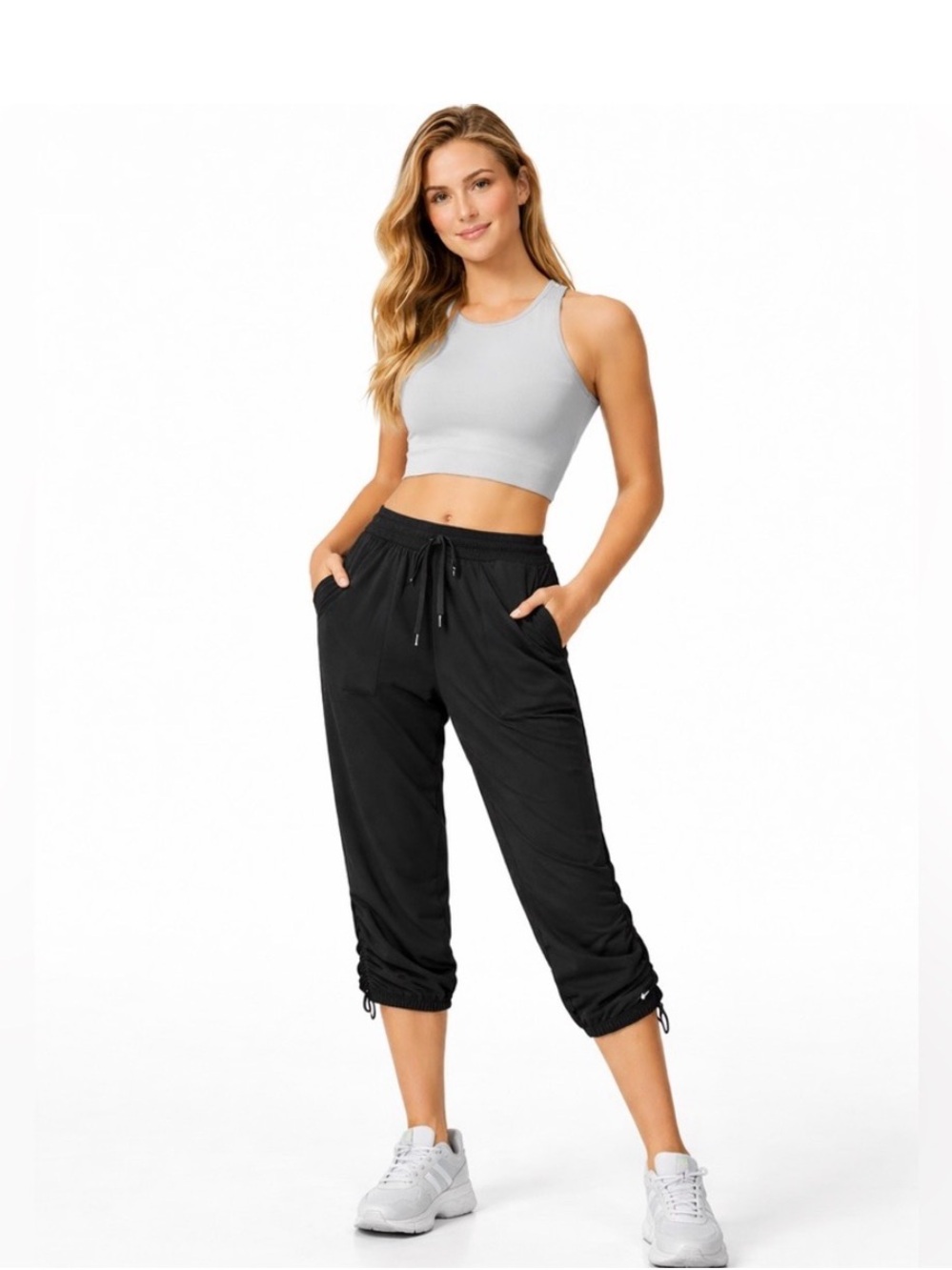 Lululemon Dance Studio Crop Pants Black Lightweight Activewear Jogger Sz 8